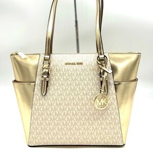 Michael Kors Large Charlotte TZ Tote Bag Gold